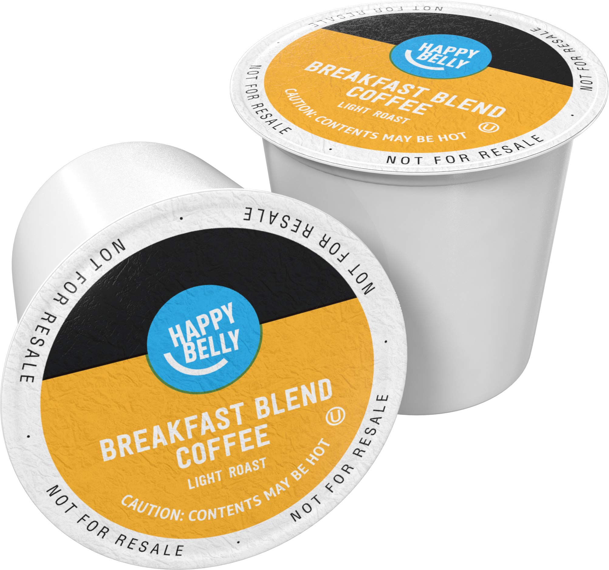 Happy Belly light roast Breakfast Blend pods in packaging, ready for quick mornings.