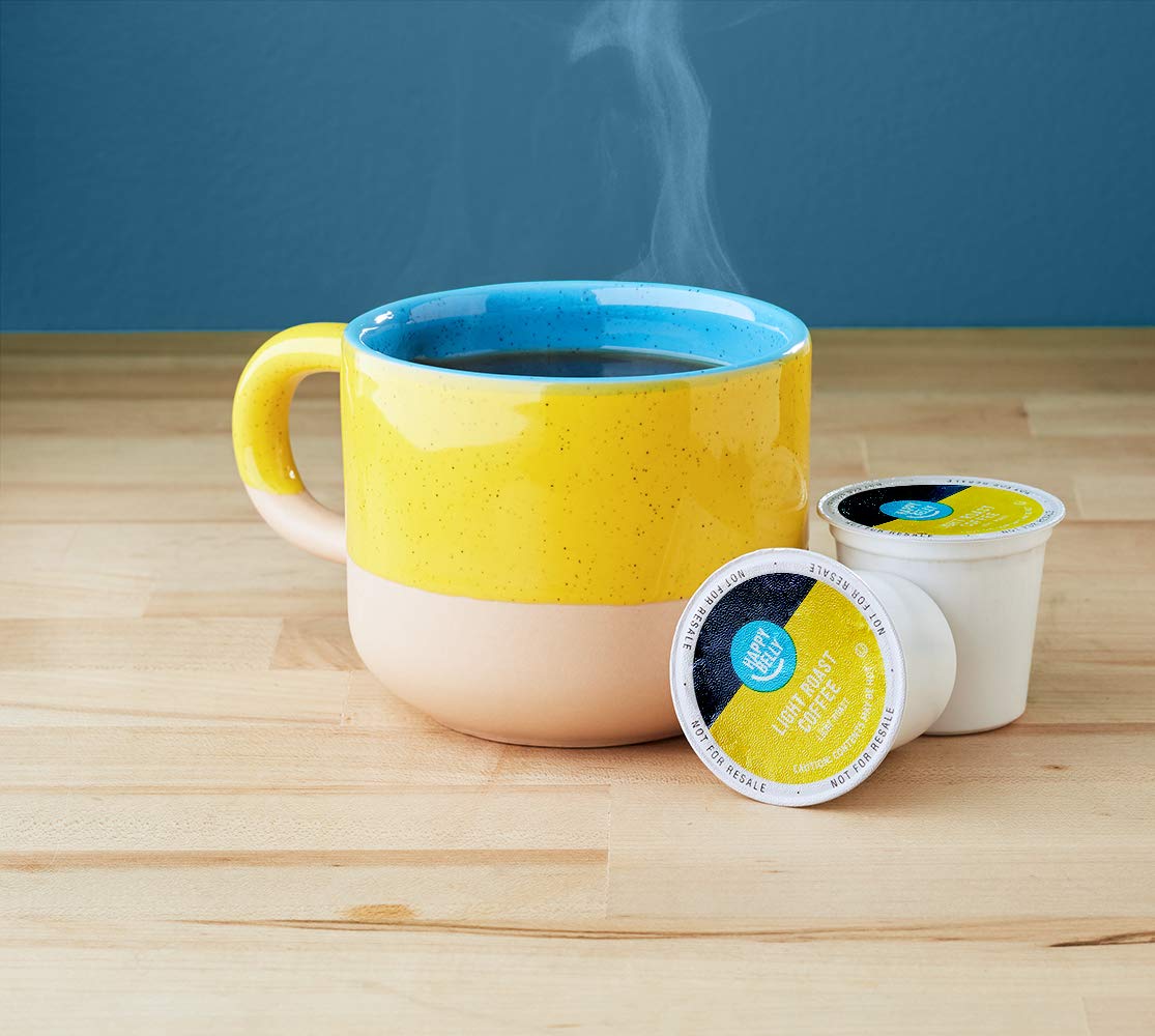 Happy Belly light roast pods compatible with Keurig 1.0 brewers for quick mornings