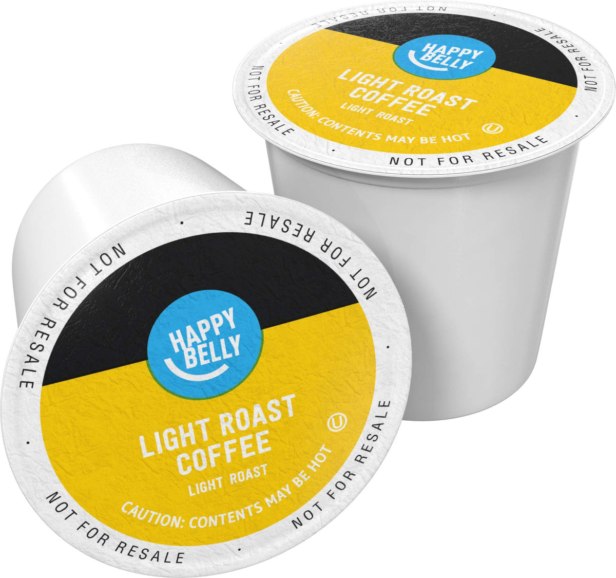 Happy Belly light roast pods packaging for easy single-serve brewing