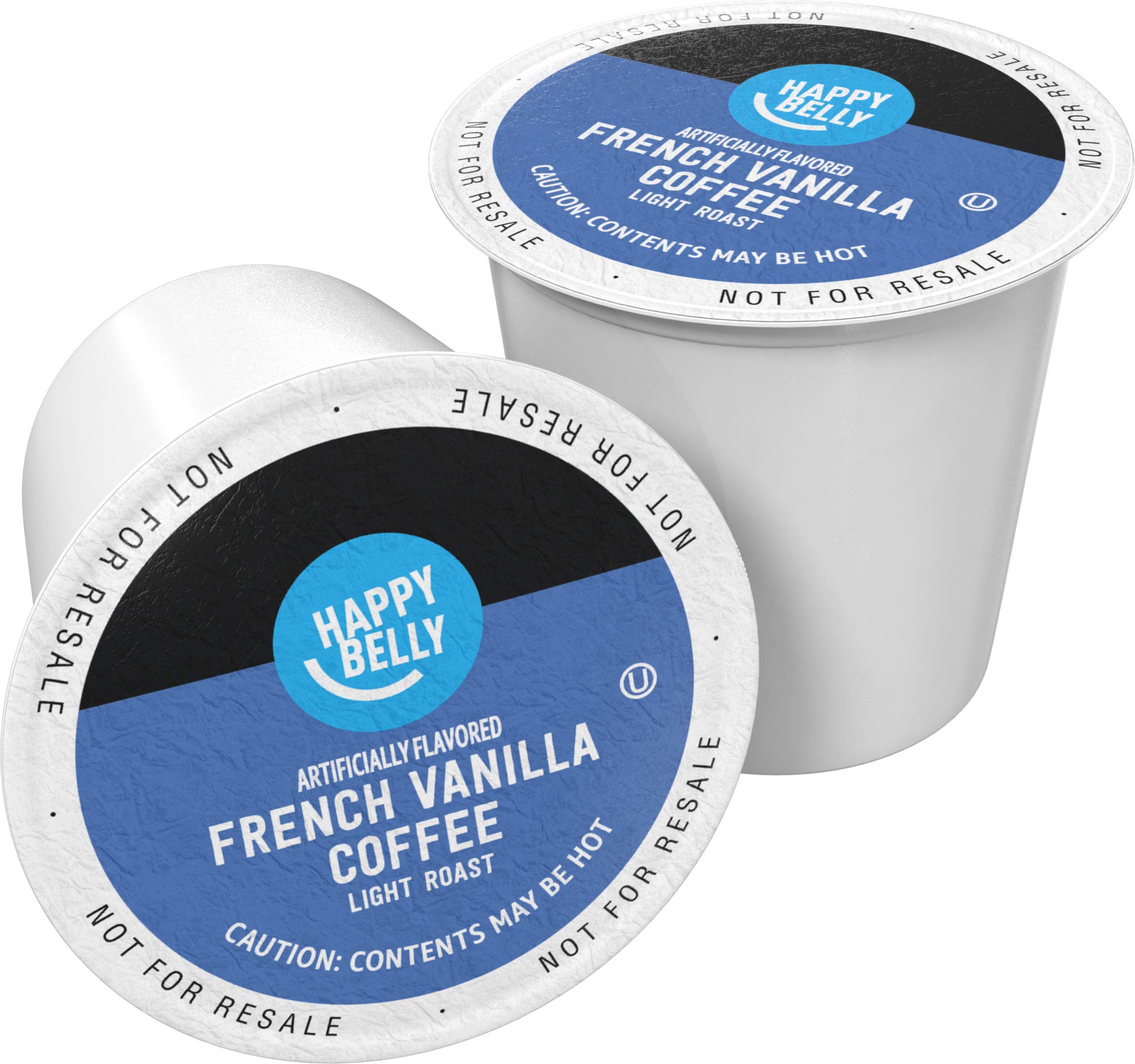Happy Belly light roast French Vanilla pods in sealed packaging for freshness