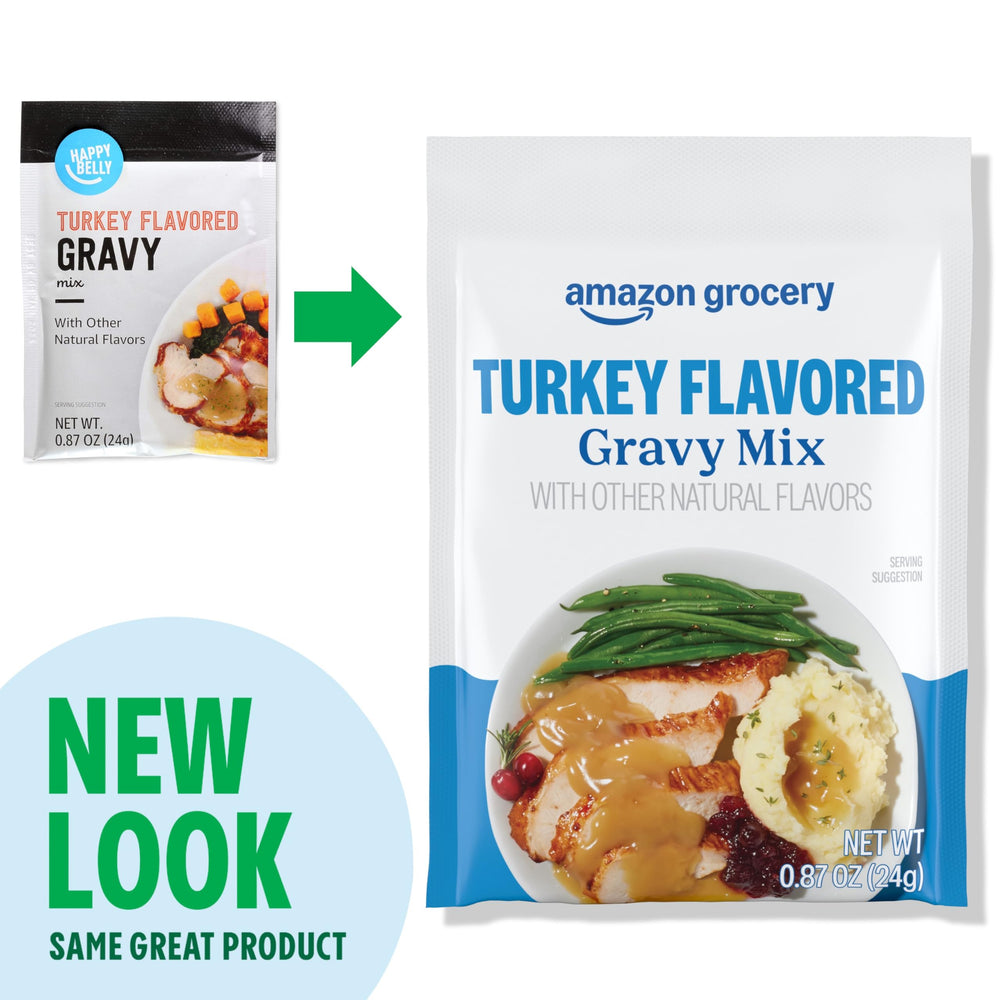 Happy Belly gravy over noodles adds savory depth to meals.