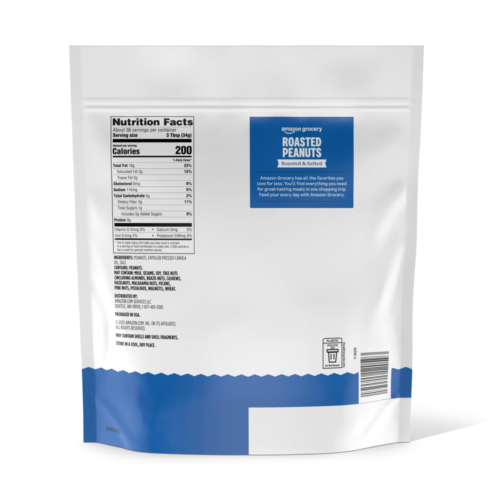 Happy Belly peanuts packaging varies, ideal for pantry or on-the-go snacking