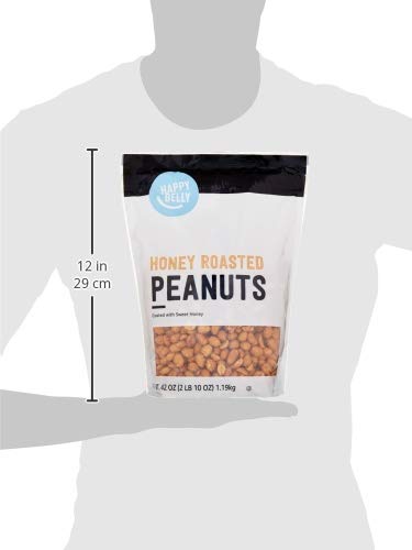 Happy Belly Honey Roasted Peanuts rich roasted texture suggests a flavorful, satisfying bite.