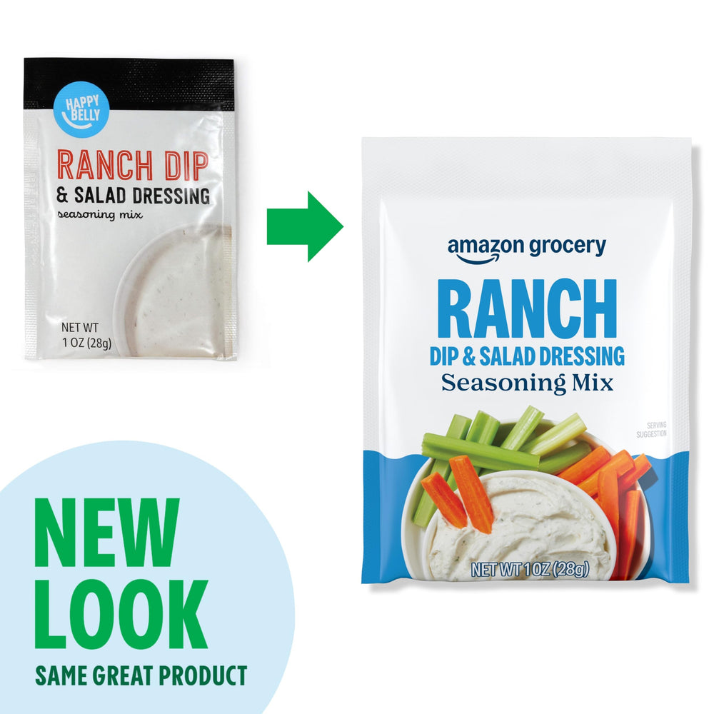 Happy Belly Ranch Dip Mix sprinkled on chips and veggies for flavor.