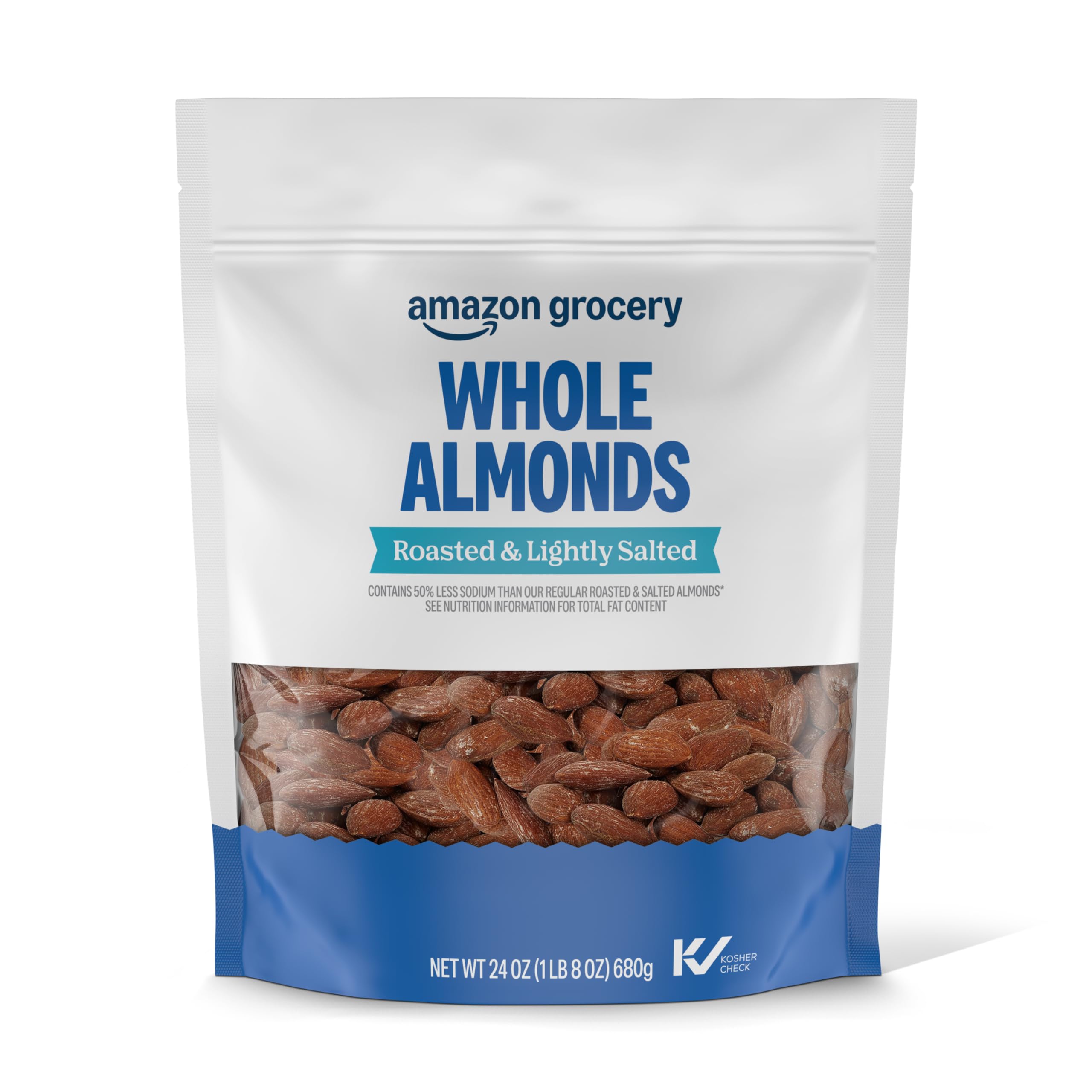 Happy Belly roasted almonds in a bag offer crunchy, savory snack on the go