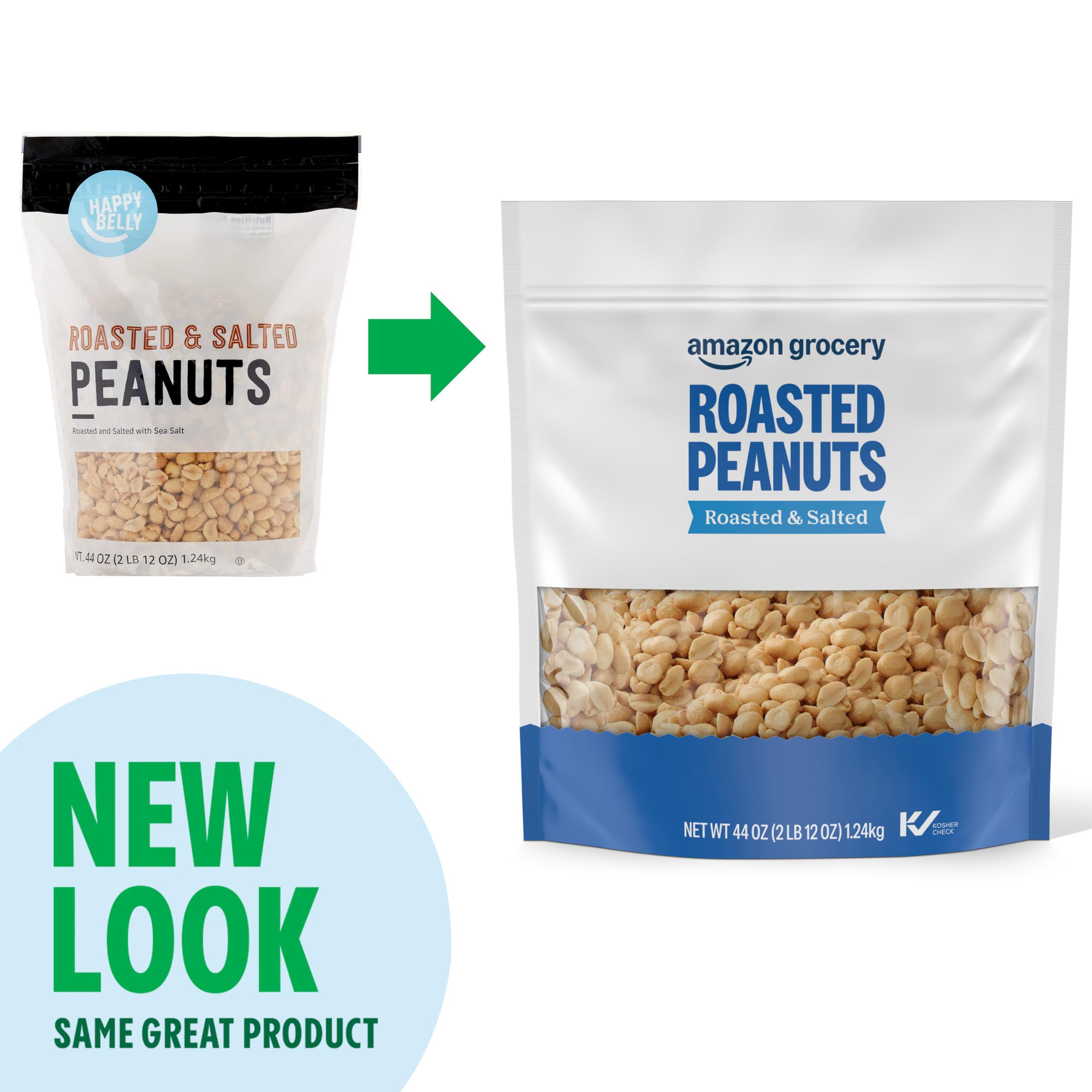 Happy Belly sea salt detail highlights natural seasoning on peanuts
