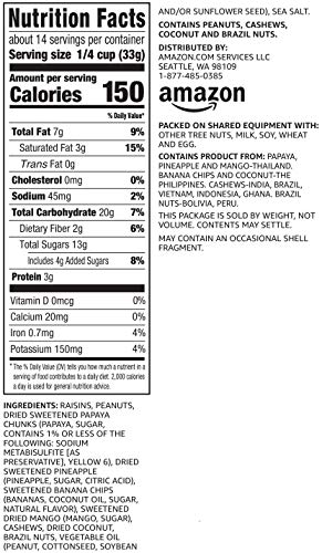 Happy Belly Tropical Trail Mix fruit-nuts display for flavorful snacking