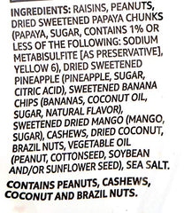 Happy Belly Tropical Trail Mix peanuts and cashews as a quick energy bite