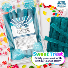 Happy Bites jumbo-size licorice sticks, thick and chewy for longer enjoyable bites.