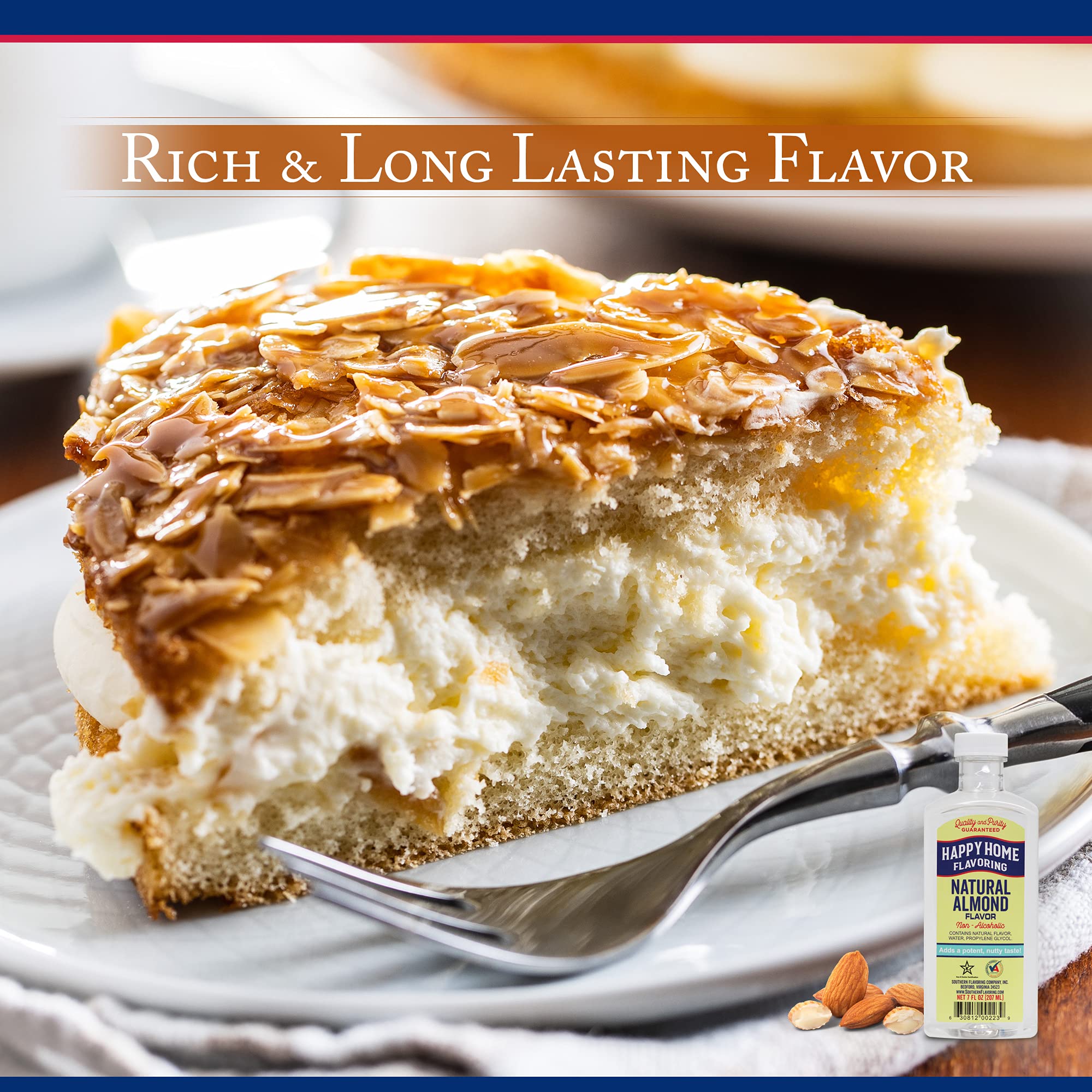 Whisking Happy Home almond flavoring into batter for cookies and cakes.