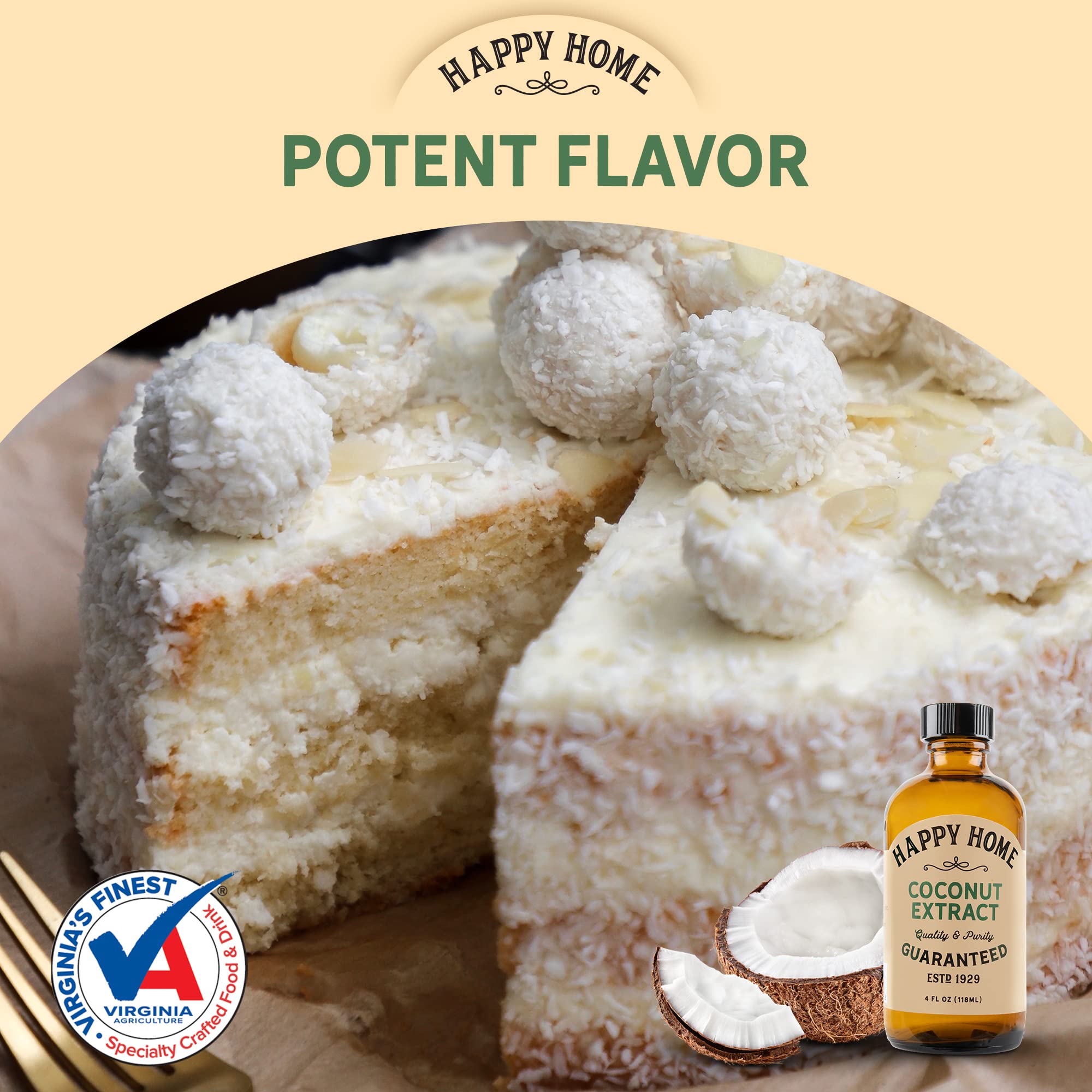 Happy Home coconut flavor ingredients view emphasizing natural flavors.