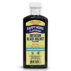 Happy Home imitation black walnut flavoring bottle front for versatile baking