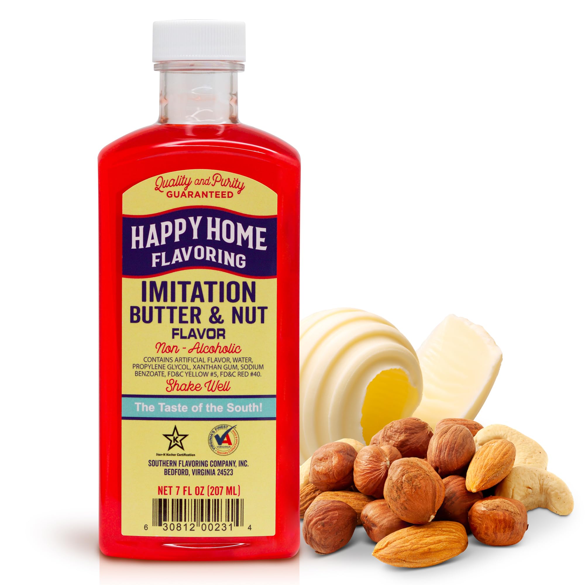 Happy Home Imitation Butter & Nut Flavoring bottle ready for baking