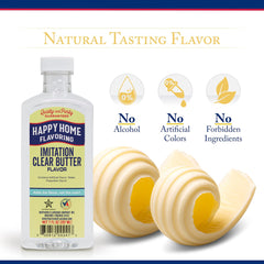 Happy Home Imitation Clear Butter Flavoring ingredients label helps cooks verify options