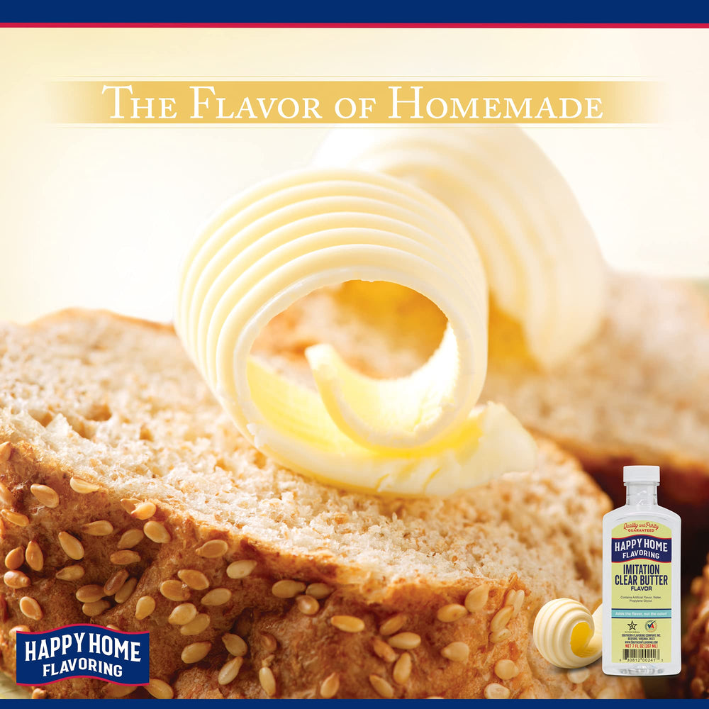 Happy Home Imitation Clear Butter Flavoring kosher-certified label supports dietary needs