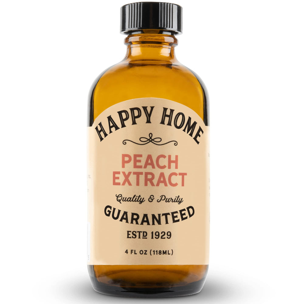 Happy Home peach flavor bottle label reveals natural ingredients and kosher certification