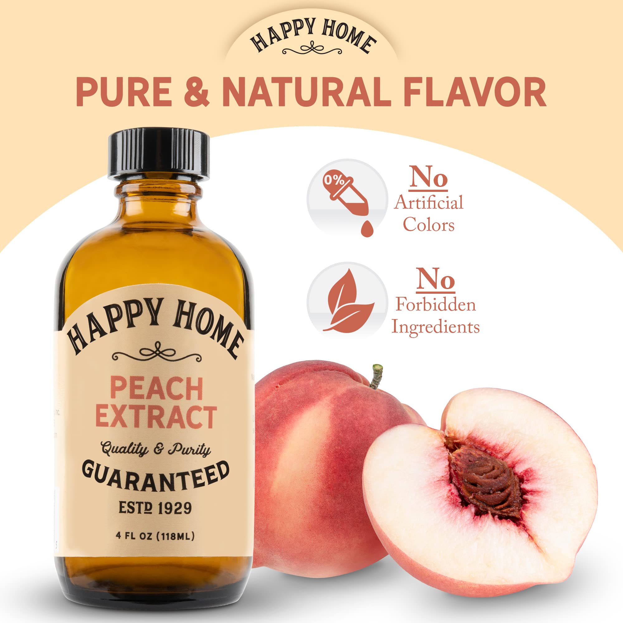 Pouring Happy Home peach flavor for a bright, natural aroma in baked goods