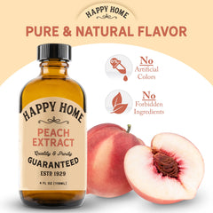 Pouring Happy Home peach flavor for a bright, natural aroma in baked goods