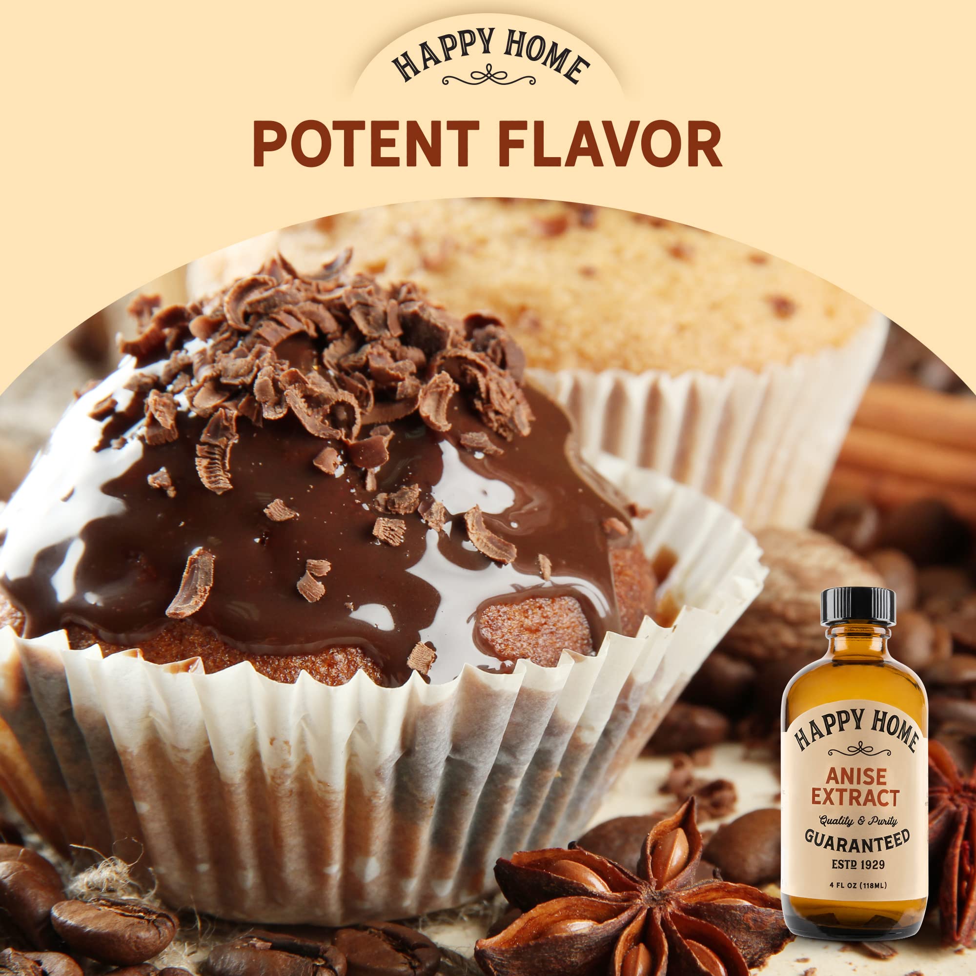 Happy Home Pure Anise Extract enhances cookies and frosting with rich flavor