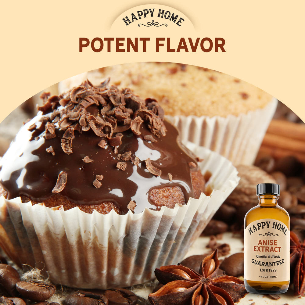 Happy Home Pure Anise Extract enhances cookies and frosting with rich flavor