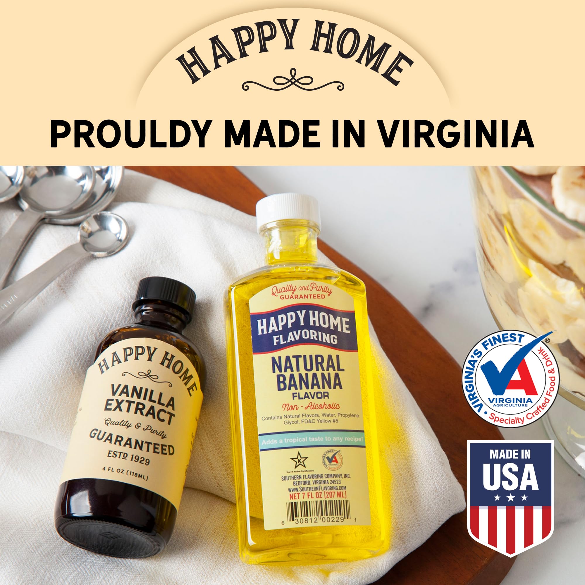 Happy Home Pure Anise Extract packaging shows a 4 oz bottle