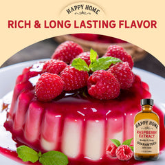 Happy Home Raspberry Flavor ingredient panel highlights natural ingredients