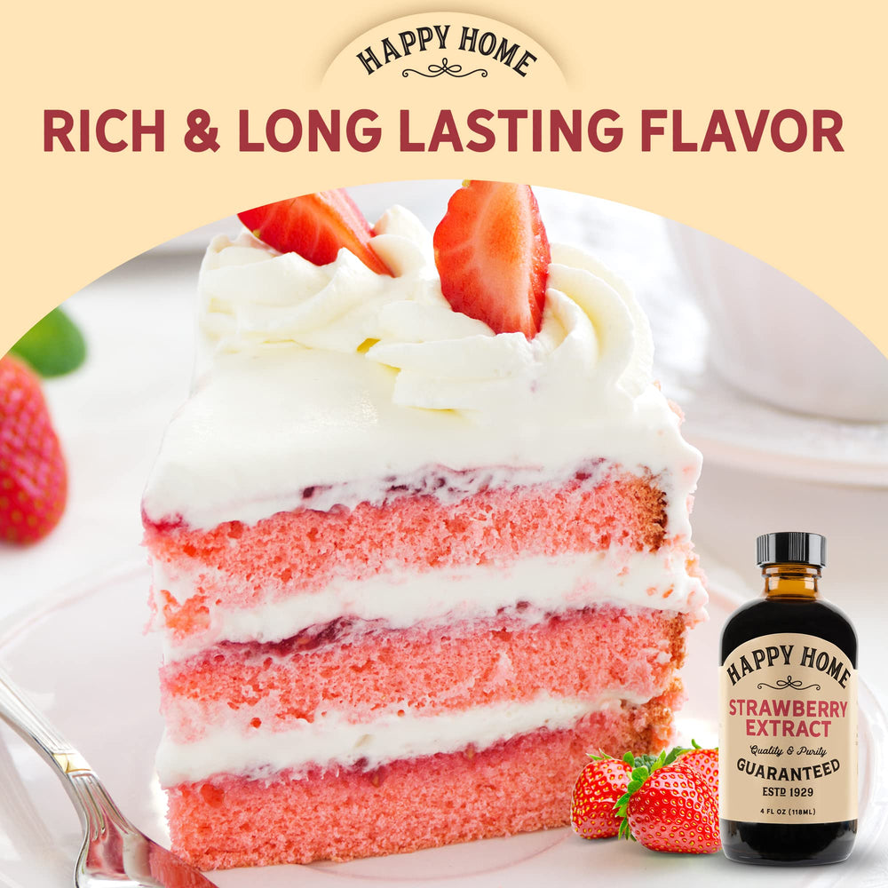 Happy Home strawberry flavor packaging on display for easy pantry access.