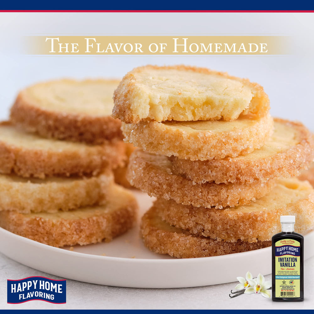 Kosher-certified Happy Home vanilla flavoring, safe for diverse kitchens.