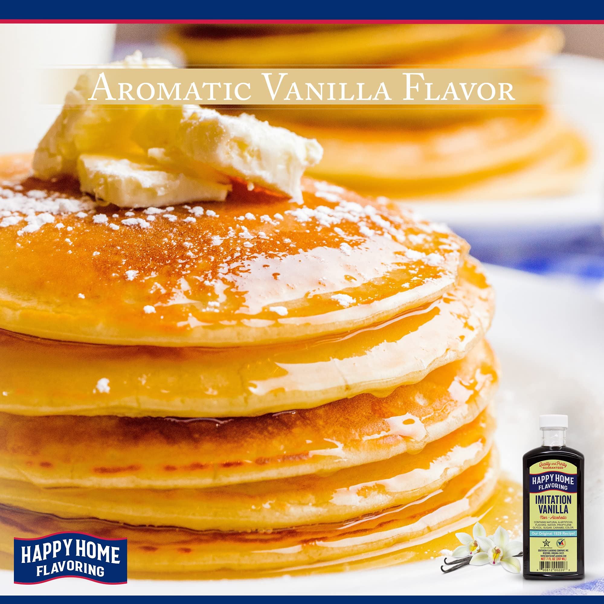 Happy Home vanilla flavoring, USA-made, for everyday baking.