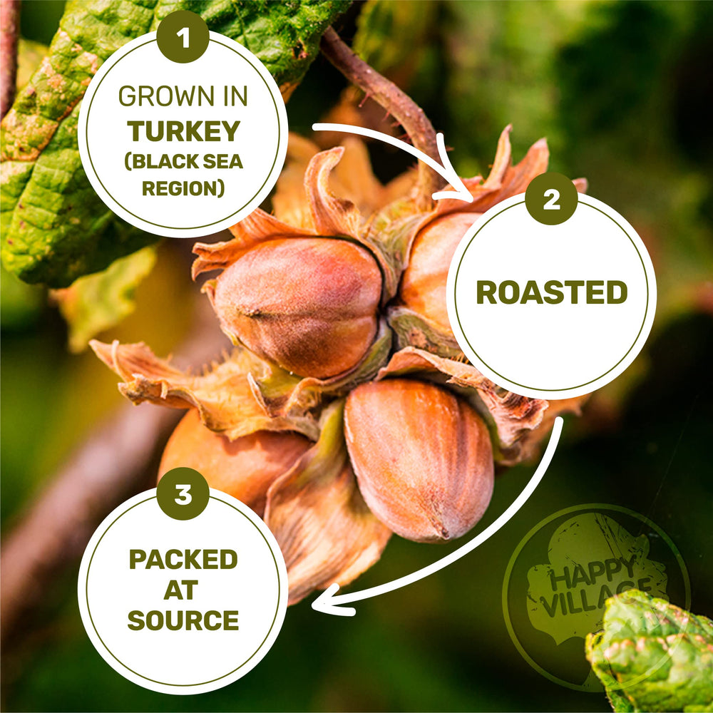 Happy Village Hazelnuts in a bowl for snack time and versatility.