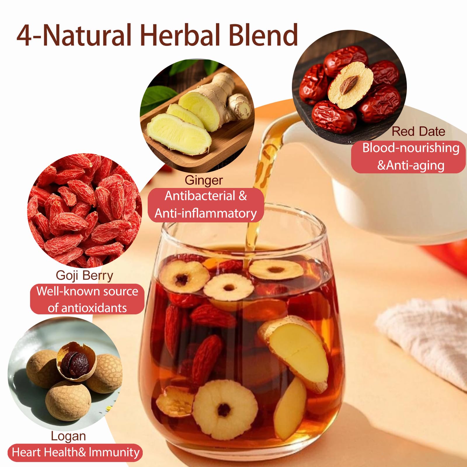 Harbique tea bags packaging, resealable pack preserves freshness for home or travel.