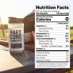 Hardcore Carnivore Black shaker cap close-up, ideal for grilling sessions.