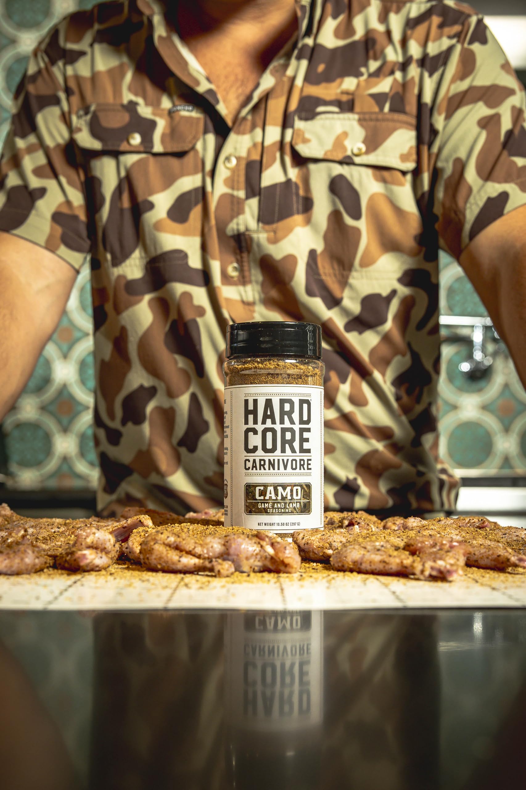 Hardcore Carnivore Camo seasoning delivers restaurant-quality flavor at home.