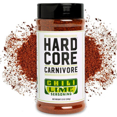 Hardcore Carnivore chili lime bottle boosts bold Texas-made flavor.