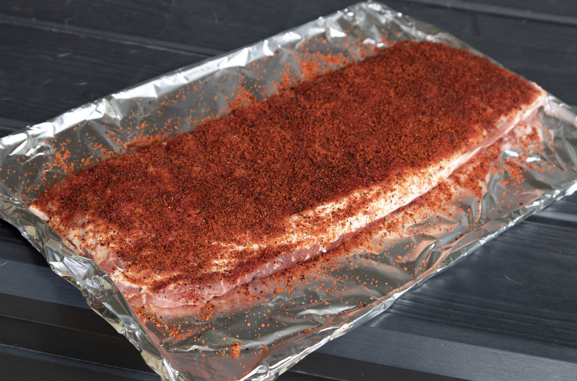 Hardcore Carnivore Red pork shoulder gains rich aroma from gluten-free, no-MSG spice.