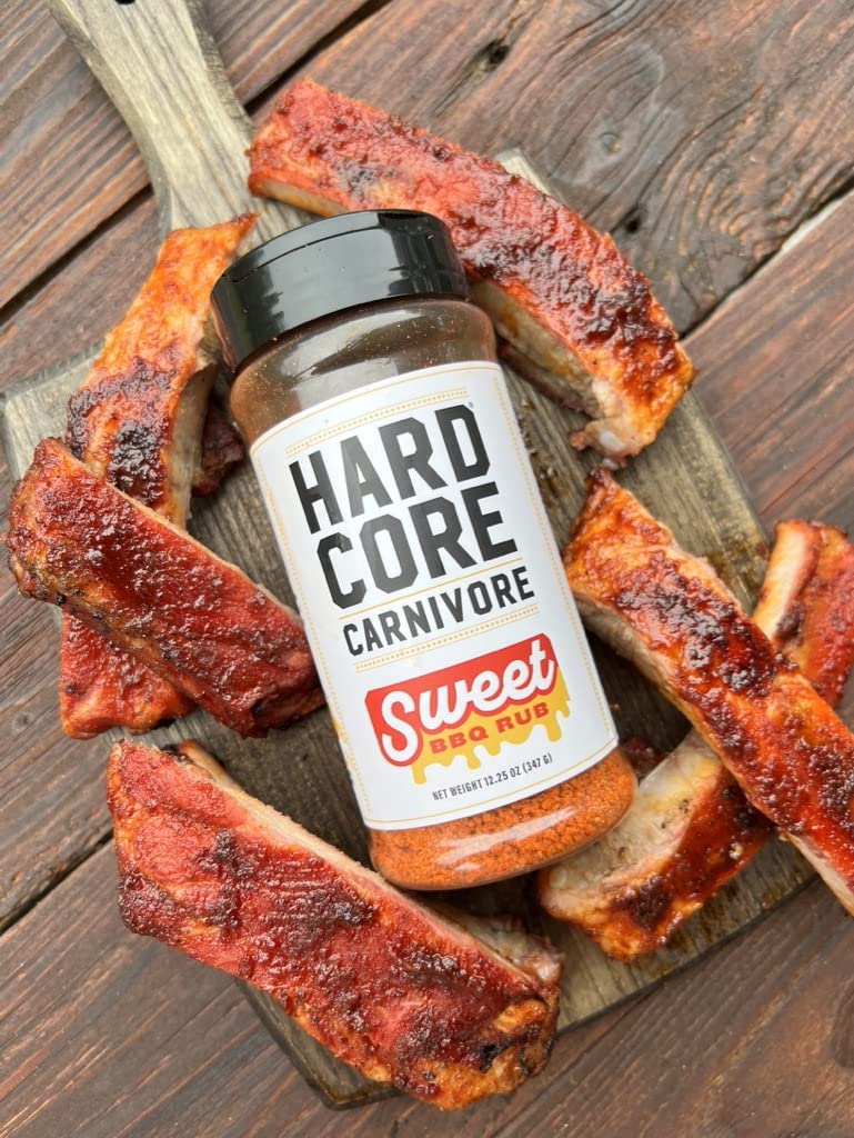 Hardcore Carnivore Sweet BBQ Seasoning on pulled pork for smoky balance