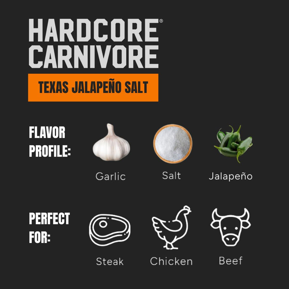 Hardcore Carnivore Texas Jalapeno Salt on vegetables delivers smoky heat