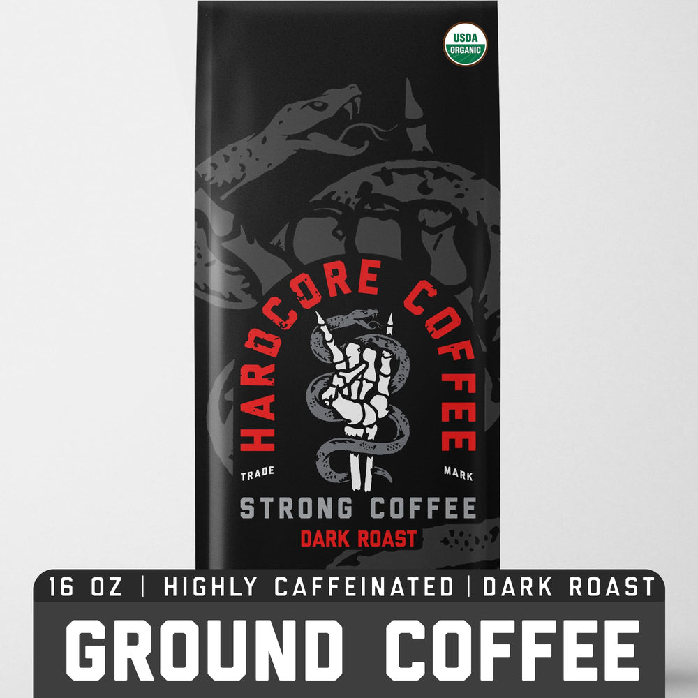 Hardcore Coffee pour steam highlights rich aroma for morning rituals.