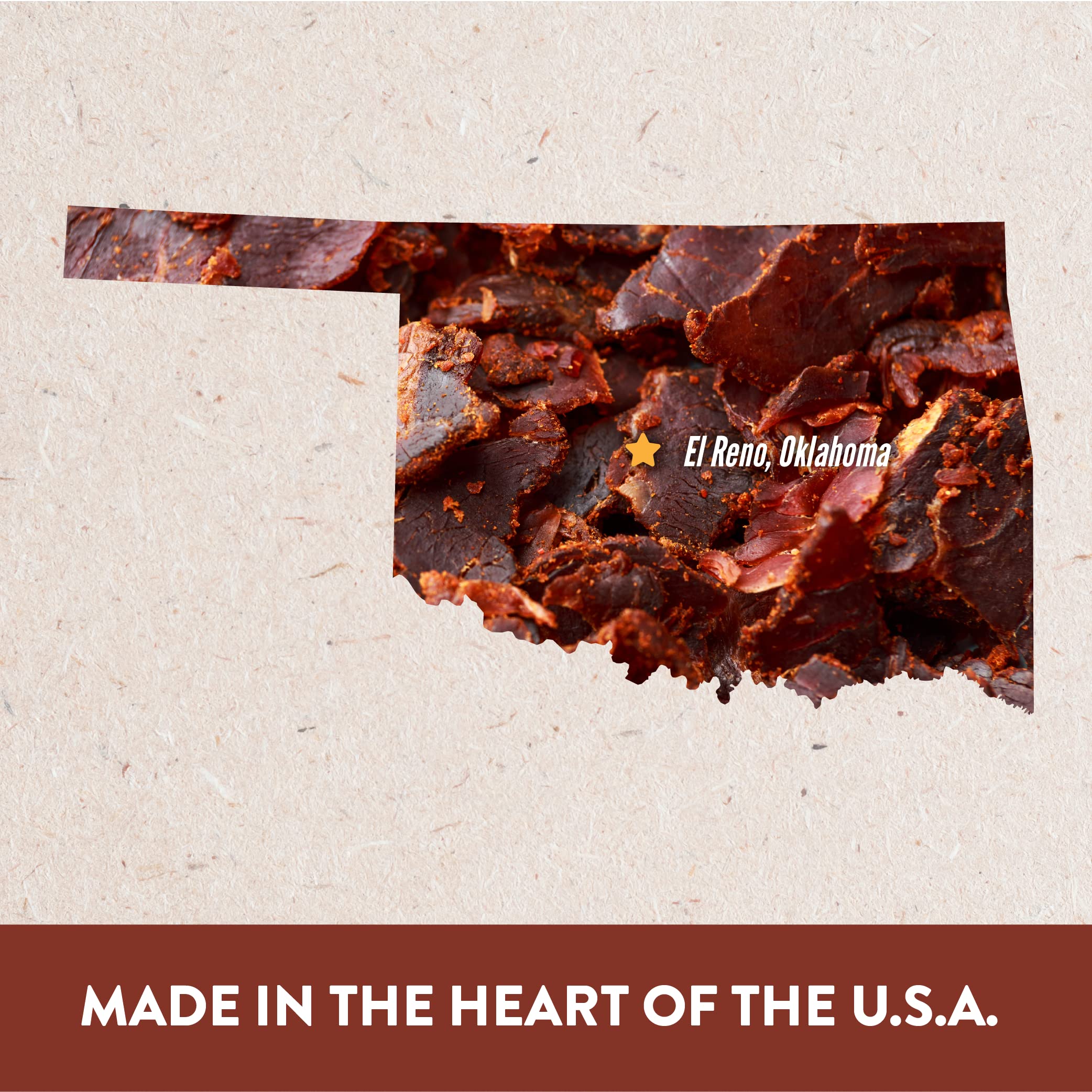 Hardtimes jerky with toothpick in bag inspires nostalgic grab-and-go snacking.