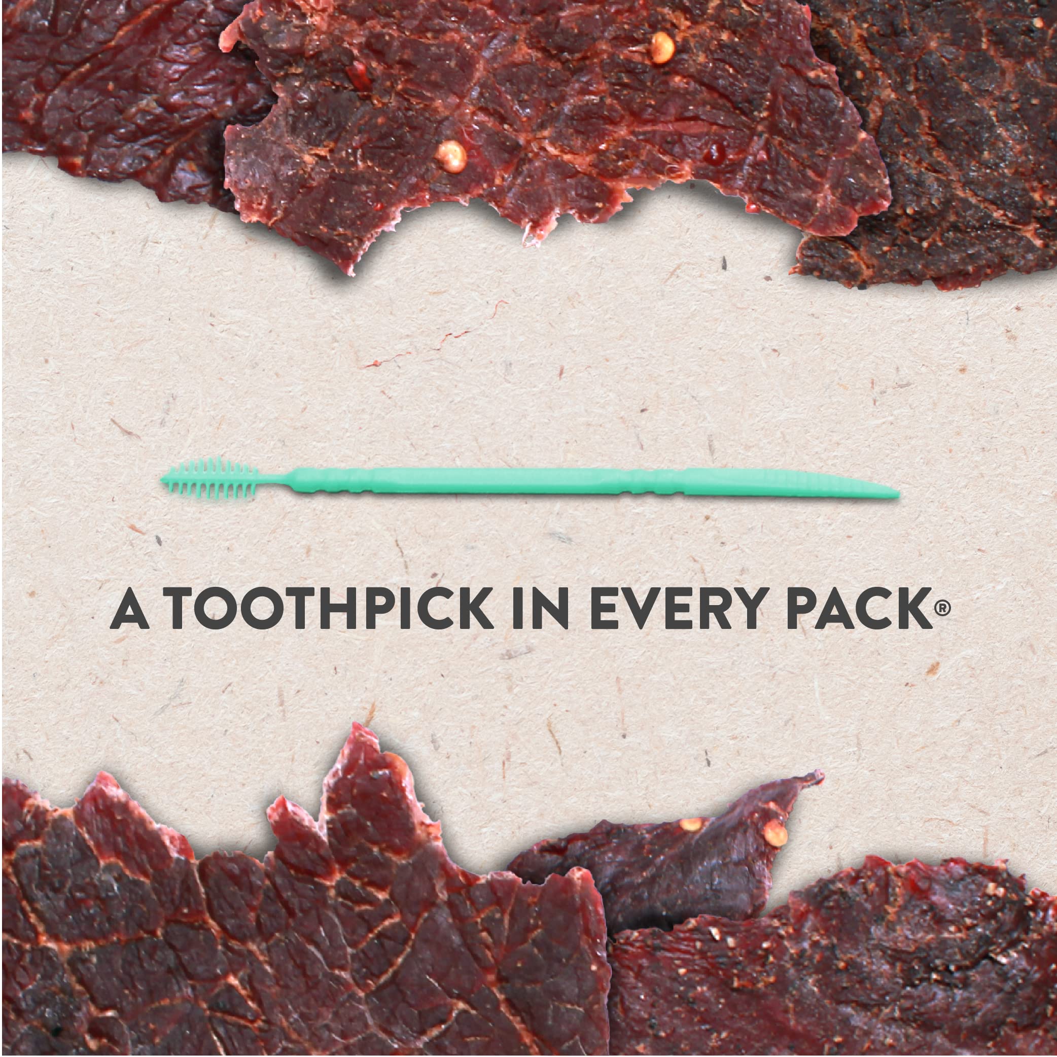 Hardtimes jerky jar with toothpick, nostalgia in every bite