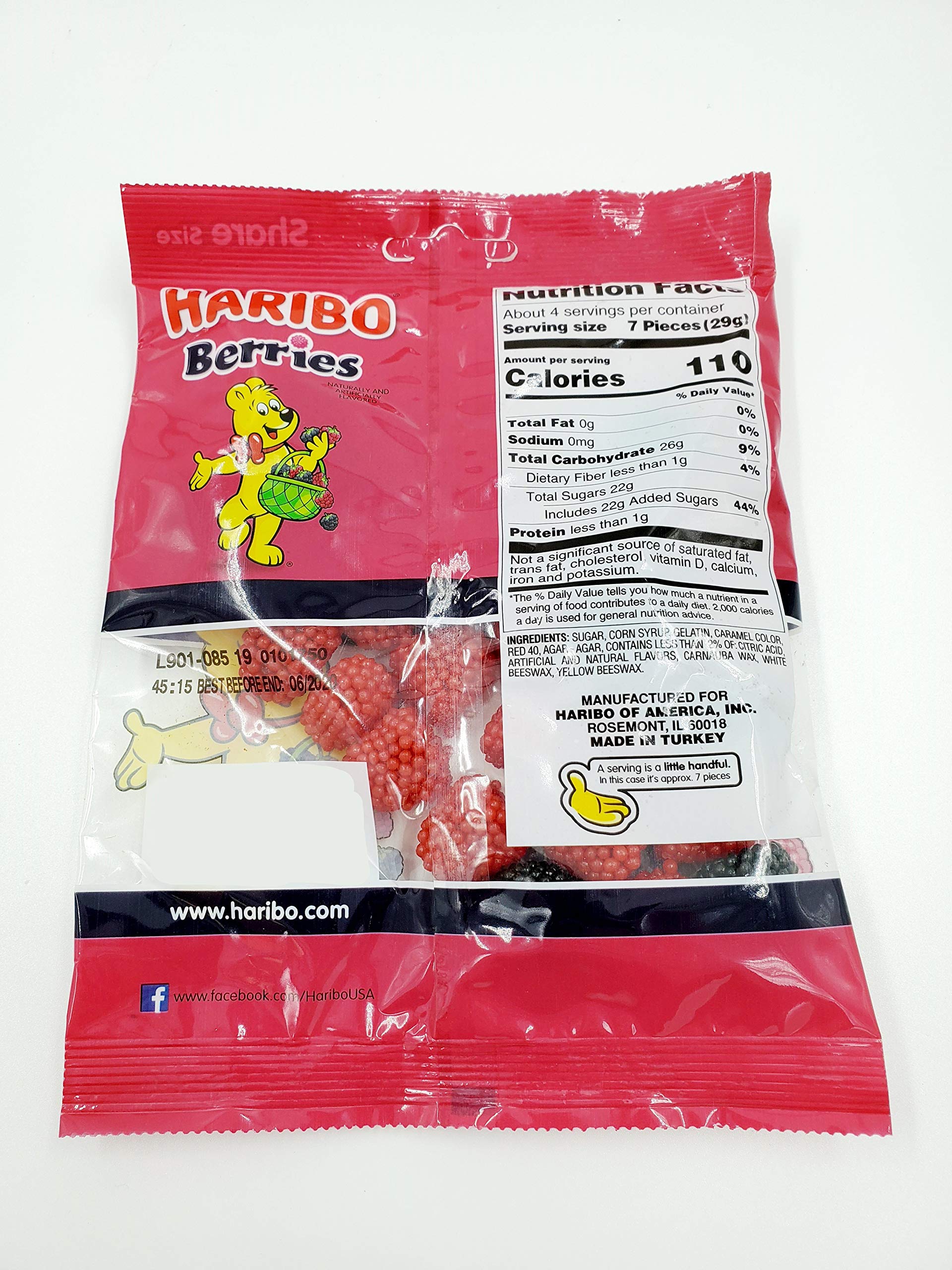 Close-up of Haribo Berries gummies highlighting colorful texture for sharing.