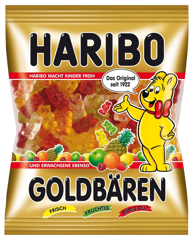 Haribo Goldbears gummy bears in a 175g pack, colorful chewy candy for sharing