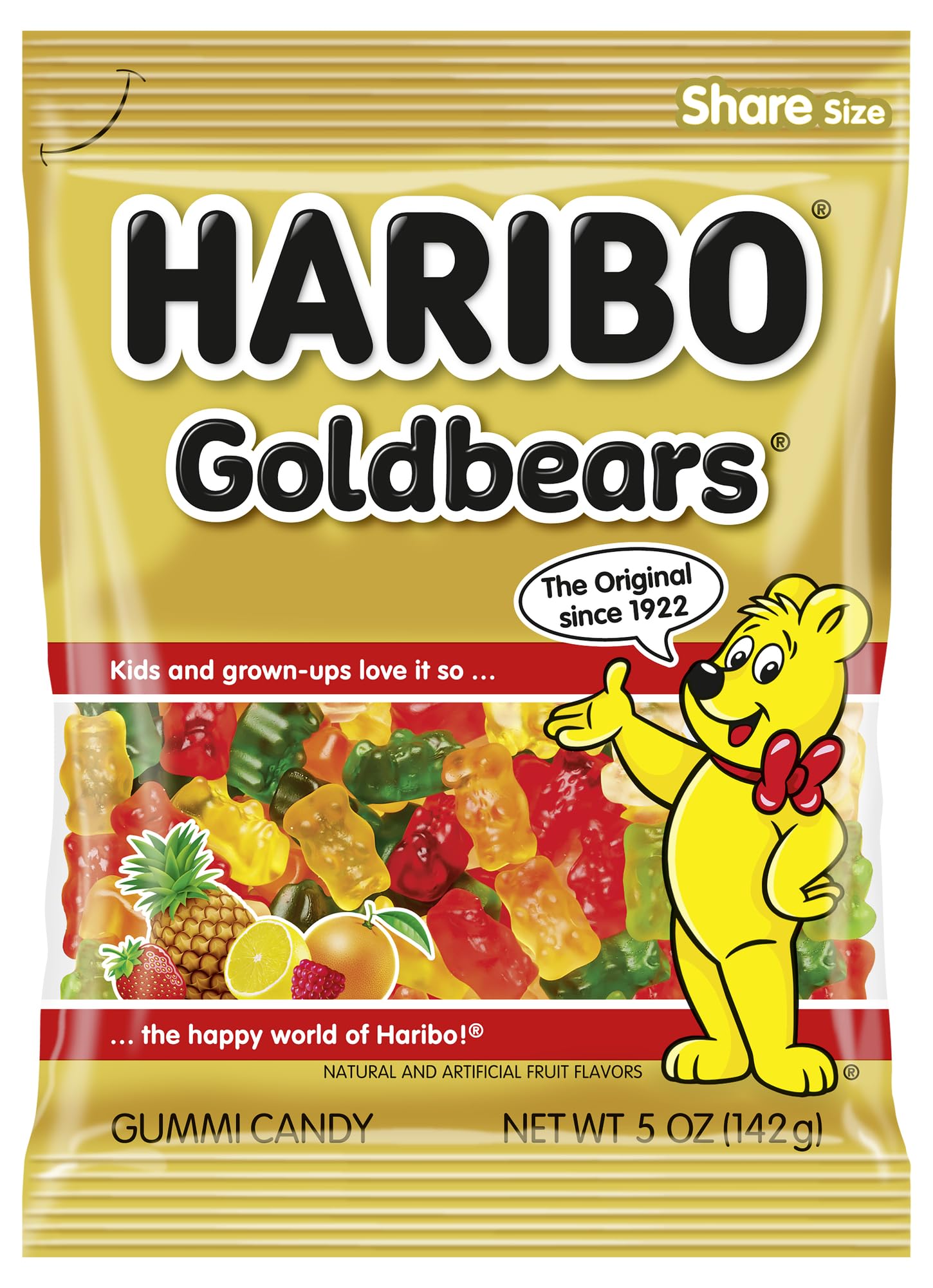 HARIBO Goldbears bag collection for sharing and everyday snacking.