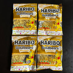 Haribo Goldbears pineapple gummy bears offer tropical flavor, ideal for snacking or party favors.