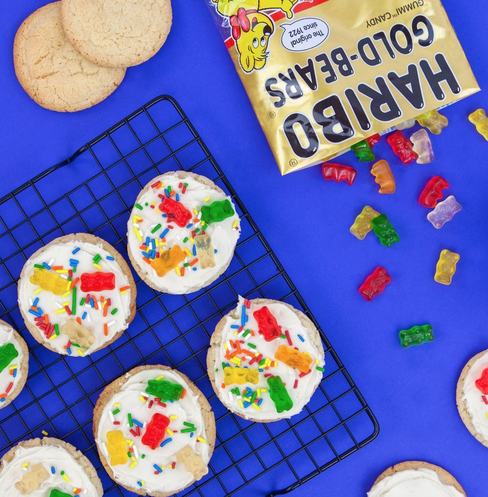 Close-up of soft, chewy Goldbears texture for enjoyable snacking.