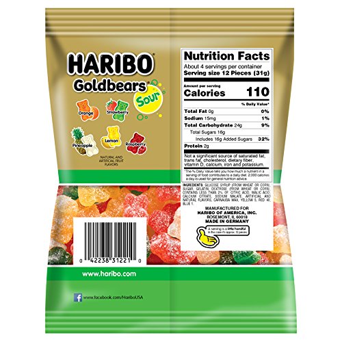 HARIBO Goldbears sour orange bears, colorful treats for sharing at gatherings.