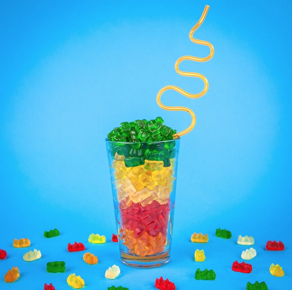 Haribo Goldbears strawberry flavor for sweet, orchard-inspired notes.