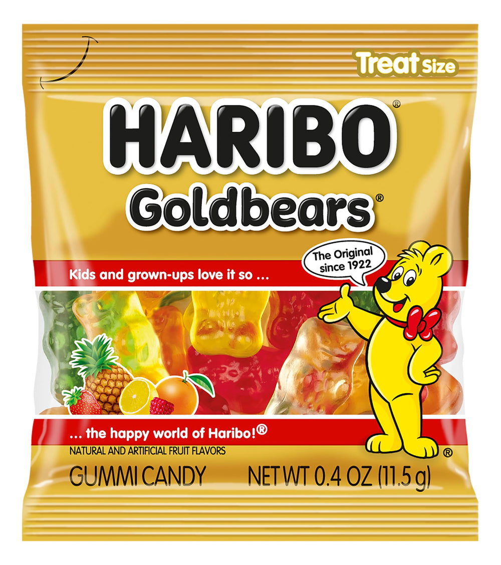 HARIBO Goldbears tub on table during a party or snack time