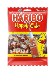 Haribo Happy Cola soft gummies in a bag, chewy daily snack