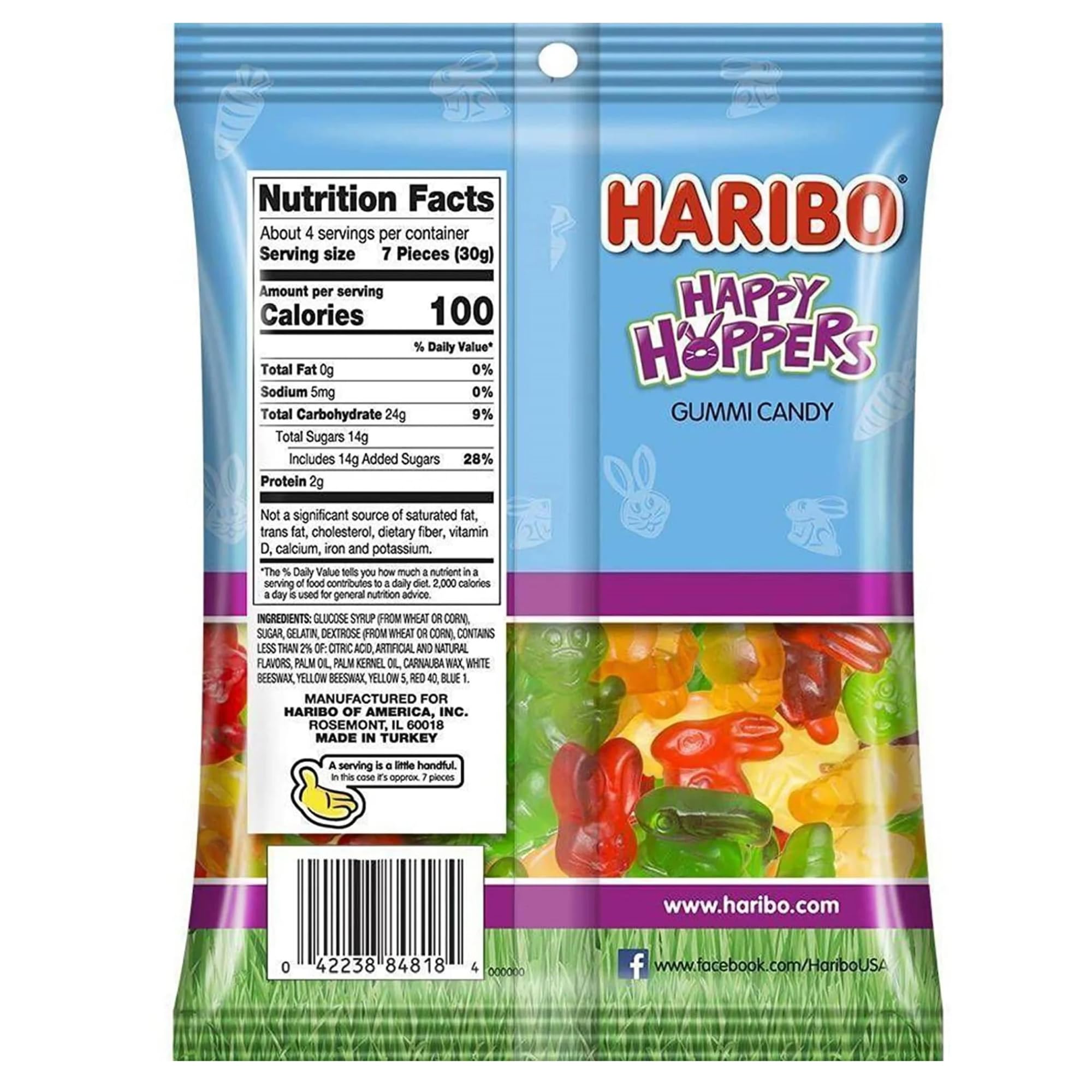 Haribo Happy Hoppers two-pack on shelf, ideal for on-the-go sharing.